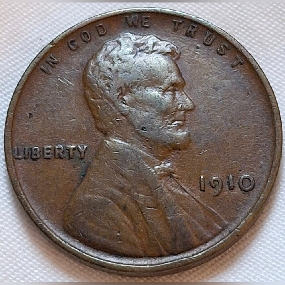 1910 Philidelphia Minted Copper Lincoln Wheat Penny